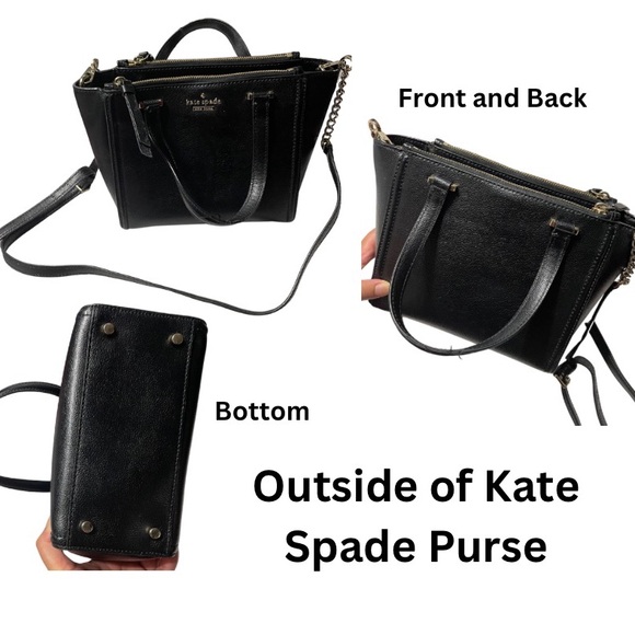 Kate Spade Patterson Drive Mini Kona Black Leather Zipper Satchel Messenger Bag - Picture 3 of 12